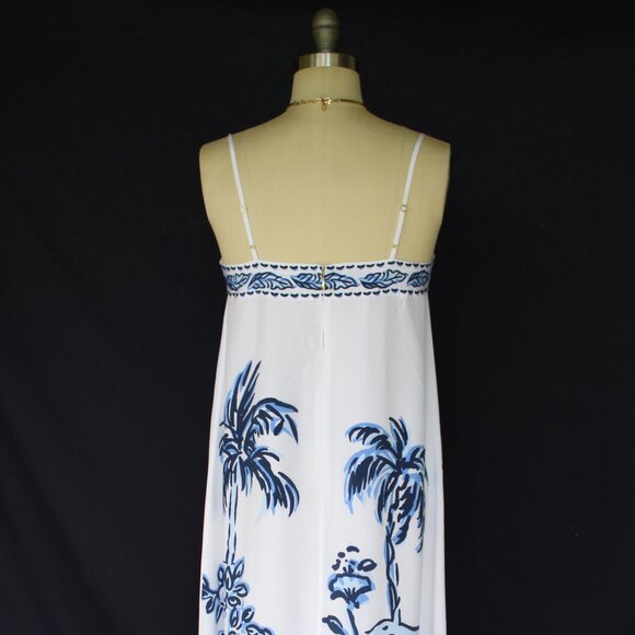 Lilly Pulitzer Jesslyn Silk Maxi Slip Dress Resort White Oversized Tall Tales 2 - Picture 12 of 14